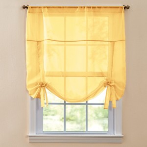 BrylaneHome BH Studio Sheer Voile Tie-Up Shade - 1 of 4