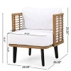 Christopher Knight Home Nic Outdoor Wicker and Acacia Wood Club Chair with Cushions - 3 of 4