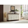 ORRD Farmhouse Kitchen Storage Cabinet with Drawers & Doors, Roman Column Design, Wooden Coffee Bar & Wine Storage - 2 of 4