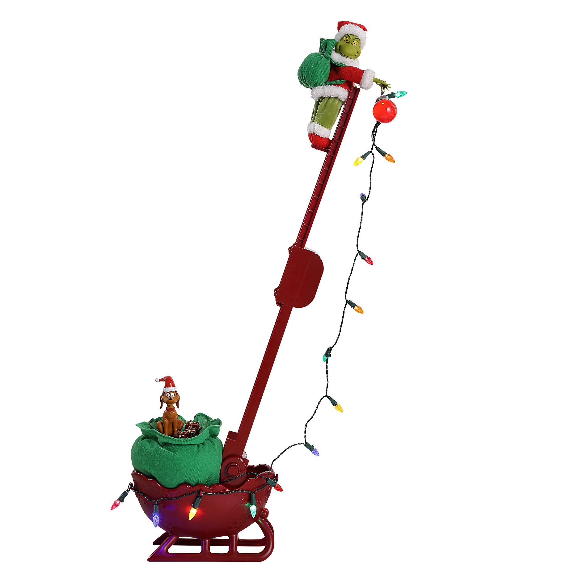 Mr. Christmas 34.5 in. Grinch's Animated Utility Sleigh