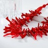 Red Coral Acrylic Beaded Choker – Multi-Layered Pearl Statement Necklace - 4 of 4