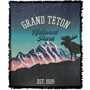 National Park Foundation  Grand Teton National Park Sticker Blanket 50"x60" Woven Tapestry - 1 of 4