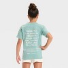 Girls' Short Sleeve Oversized Bubble Tea Graphic T-Shirt - Cat & Jack™ Light Turquoise - 3 of 4