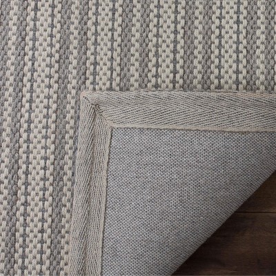 Gray Hand-Knotted Floral Wool and Viscose 8' x 10' Area Rug