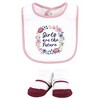 Hudson Baby Infant Girl Cotton Bib and Sock Set, Girls World, One Size - 3 of 4