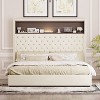 Okak Full/Queen Storage Platform Beds with Velvet Tufted Headboard,Solid Wood Bed Frame for Primary Bedroom,No Spring Box Needed - 2 of 4