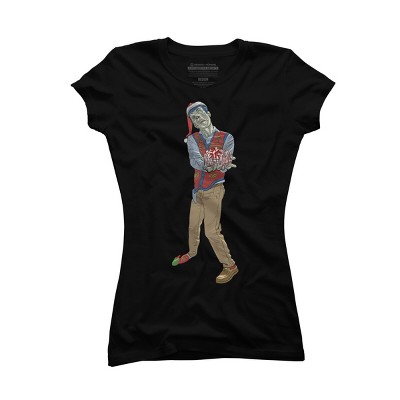 Junior's Design By Humans Christmas Zombie By Ayota T-Shirt