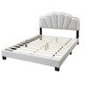 CAVINAS Queen Size Wooden Platform Bed Frame with Channel Tufting Headboard & LED Lights,No Box Spring Needed - 4 of 4