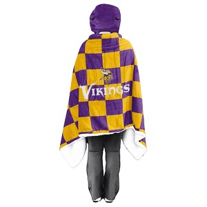 NFL Minnesota Vikings Youth Bloncho Faux Shearling Wearable Blanket - 1 of 2