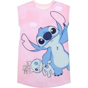 Disney Lilo & Stitch Little/Big Girls' Short Sleeve Sleep Dress Nightgown - 1 of 3