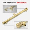 SUMERAIN Double Shower Head with Shut-off  Valve for Two People, 6 Function Sprayer, Brushed Gold - 4 of 4