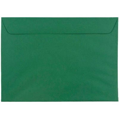 JAM Paper 9 x 12 Booklet Envelopes Dark Green 263915982I