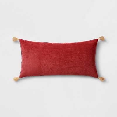 oversized red throw pillows