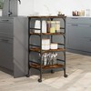 vidaXL Kitchen Trolley Smoked Oak 17.7 in.x13.8 in.x35.2 in. Engineered Wood - 4 of 4
