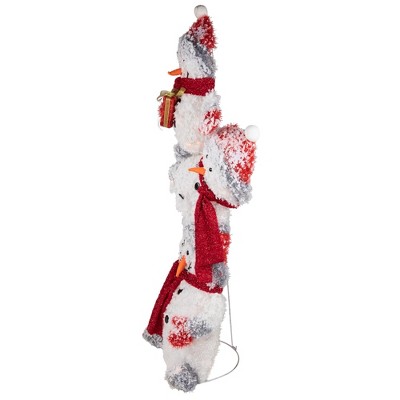 42" Lighted Stacked Snowman Family Outdoor Christmas Decoration