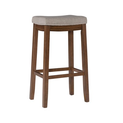 Rustic Brown and Gray Acacia Bistro Bar Set with Silver Accents