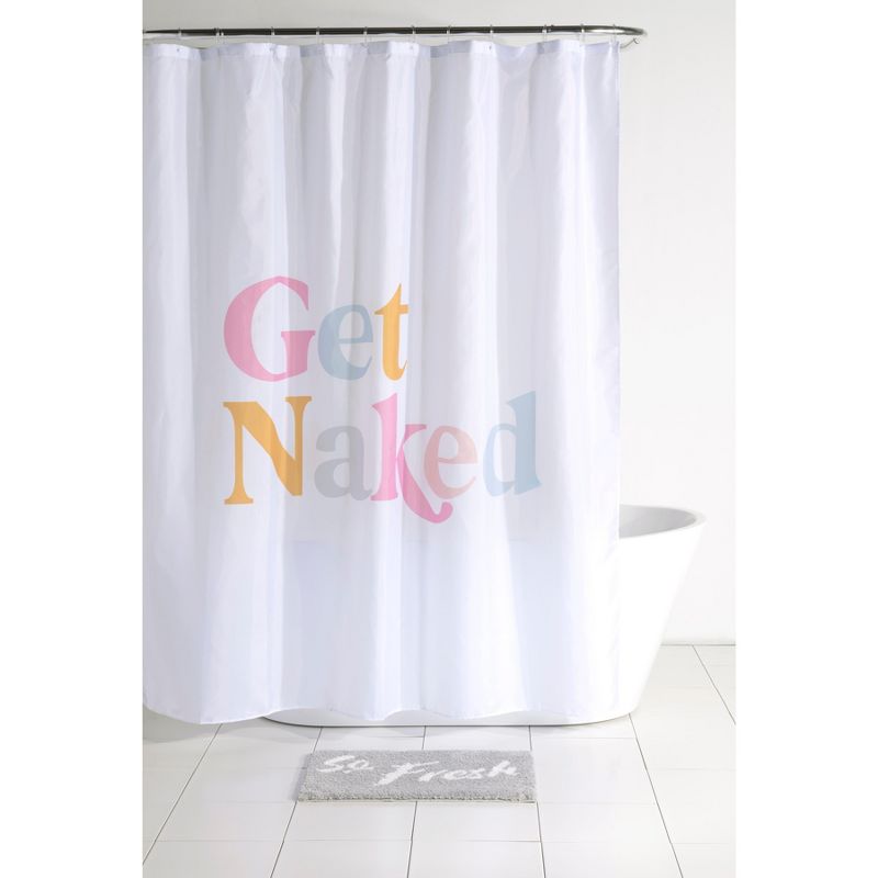 Shiraleah "Get Naked" White Shower Curtain, 5 of 6