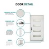 36 x 80 inch Fiberglass Entry Door with Brickmould Down Fiberglass Door with Vinyl Frame and 4-Lite Frosted Glass Right Hand Inswing - 4 of 4