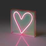 Teen Iridescent Heart Acrylic Box Novelty Table Lamp Pink - West & Arrow