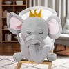 Mshliw Plush Elephant Rocking Horse Ride-On Toy for Toddlers with Sounds, Wooden Base, Safety Belt, Footrests, Ages 18–36 Months, Halloween gift - 4 of 4