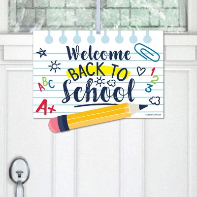 Big Dot of Happiness Back to School - Hanging Porch First Day of School Classroom Outdoor Decorations - Front Door Decor - 1 Piece Sign