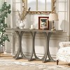 59.8" Farmhouse Entryway Console Table with Curved Legs and Oak Veneer Top, Narrow Accent Table for Living Room or Hallway -3irtyhousy - 2 of 4