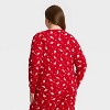 Women's Santa Print Ribbed Long Sleeve Holiday Matching Family Pajama Shirt - Wondershop™ Red - 2 of 4