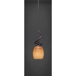 Toltec Lighting Capri 1 - Light Pendant in  Dark Granite with 5" Cayenne Linen Shade - 1 of 1