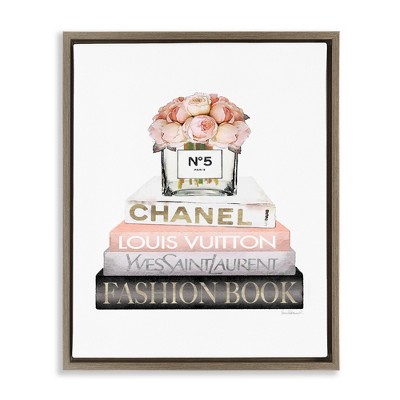 Stupell Industries Pink Fashion Book Stack, 25" x 31"