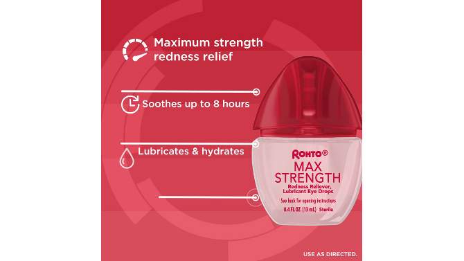 Rohto Max Strength Redness Relieving Eye Drops - 0.4oz, 2 of 11, play video