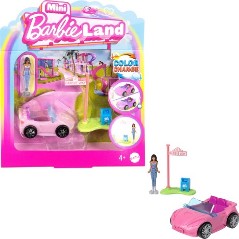 Barbie Mini Barbieland Doll Vehicle Set With 1.5 Doll Convertible Car 3pc Target