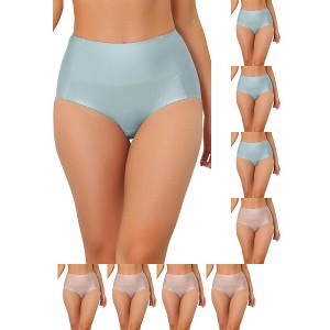 INSPIRE CHIC Women's Tummy Control Unlined High-Waisted Breathable Hipster Underwear 9 Packs - 1 of 4