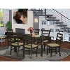 HomeStock 7-Piece Rectangle Cappuccino Finish Solid Wood Top Dining Table with 6 Chairs - 2 of 4