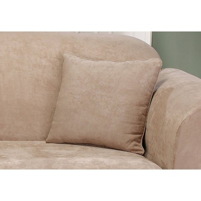 Taupe Soft Suede Stretch Fit Armchair Slipcover