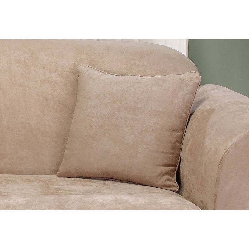 Soft Suede Chair Slipcover Taupe - Sure Fit, 3 of 6