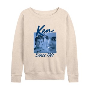 Women's - Barbie - Ken Since 1961 Lightweight French Terry Wide Neck Long Sleeve Shirt - 1 of 4