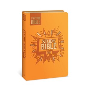 The Action Bible Study Bible Esv, Leathersoft, Orange, Full Color - by  David C Cook (Leather Bound) - 1 of 1