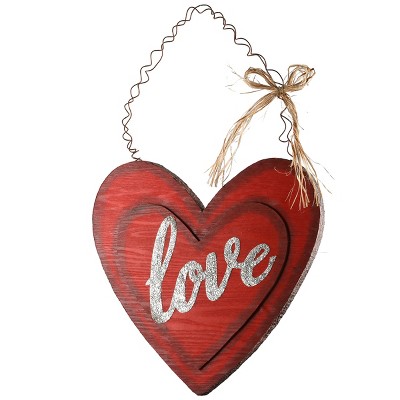 National Tree Company 14 Wood Valentine Heart Wall Piece