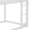 CAVINAS Twin over Twin Bunk Bed Pine House Shaped Bed Frame with Length Guardrail and Ladder for Bedroom, White - 3 of 4