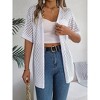 Women's Crochet Lightweight Cardigan Short Sleeve Boho Casual Open Front Sweater Tops - 3 of 4