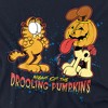 Women's Garfield Drooling Pumpkins Loose T-Shirt Navy - 2 of 4