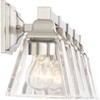 Regency Hill Mencino Modern Wall Light Satin Nickel Hardwire 35 1/4" 5-Light Fixture Clear Glass Shade for Bedroom Bathroom Vanity Living Room Hallway - 3 of 4