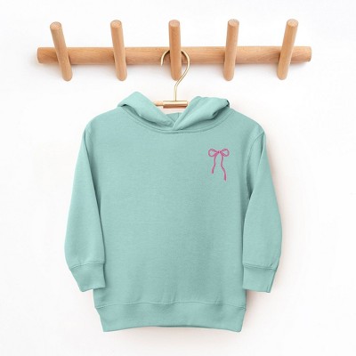 The Juniper Shop Embroidered Thin Bow Toddler Graphic Hoodie