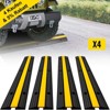 VEVOR 4 Pack of 1-Channel Rubber Cable Protector Ramps, 22046Lbs Load Capacity, Speed Bump Driveway Hose Cable Ramp Protective Cover, Black&Yellow - 2 of 4