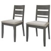 ChaletPosh Wooden Dining Chair With Warm Grey Cover (Set of 2) - 4 of 4