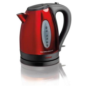 Hamilton Beach 1.7L Red Kettle 40885: Electric Water Boiler, 1500W Hot Pot, Plastic Handle & Lid, 1 Year Warranty - 1 of 3