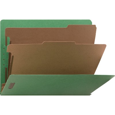 Nature Saver Classification Folders End Tab Ltr 2-Div 10/BX Green SP17373