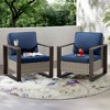COWLOWN Dark Blue 2 Piece Patio Chairs, All-Weather PE Wicker Outdoor Chairs with Cushions & Steel Frame, Ideal for Garden, Porch, or Balcony - 3 of 4