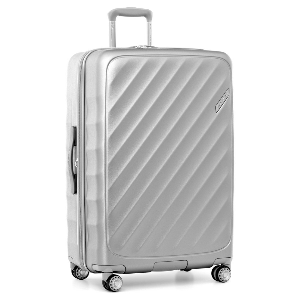 Photos - Travel Accessory Traveler's Choice Elm 29" Hardside Expandable Spinner Large Checked Suitcase - Matte Silver