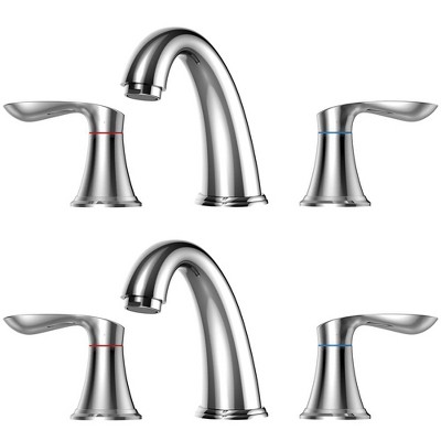 Whizmax Bathroom Faucet,8 Inch Bathroom Faucets for Sink 3 Hole, Widespread Bathroom Faucet with Pop up Drain and cUPC Lead-Free Hose